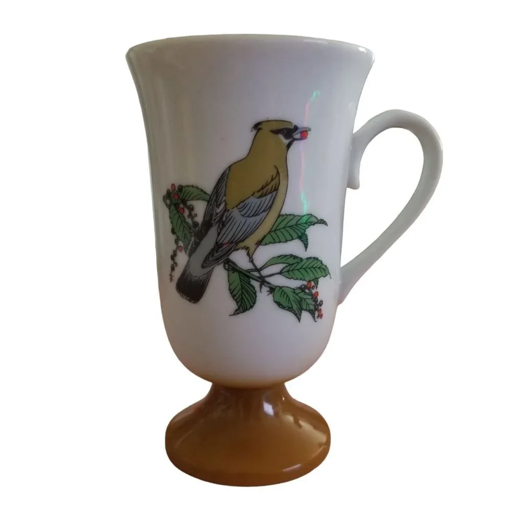 SOLD Roberts Song Bird Irish Coffee Mugs Pedestal Tea Cups Set of 5 - Picture 7 of 16